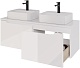 Dreja Мебель для ванной с двумя раковинами и столешницей W 125 подвесная белая – фотография-44